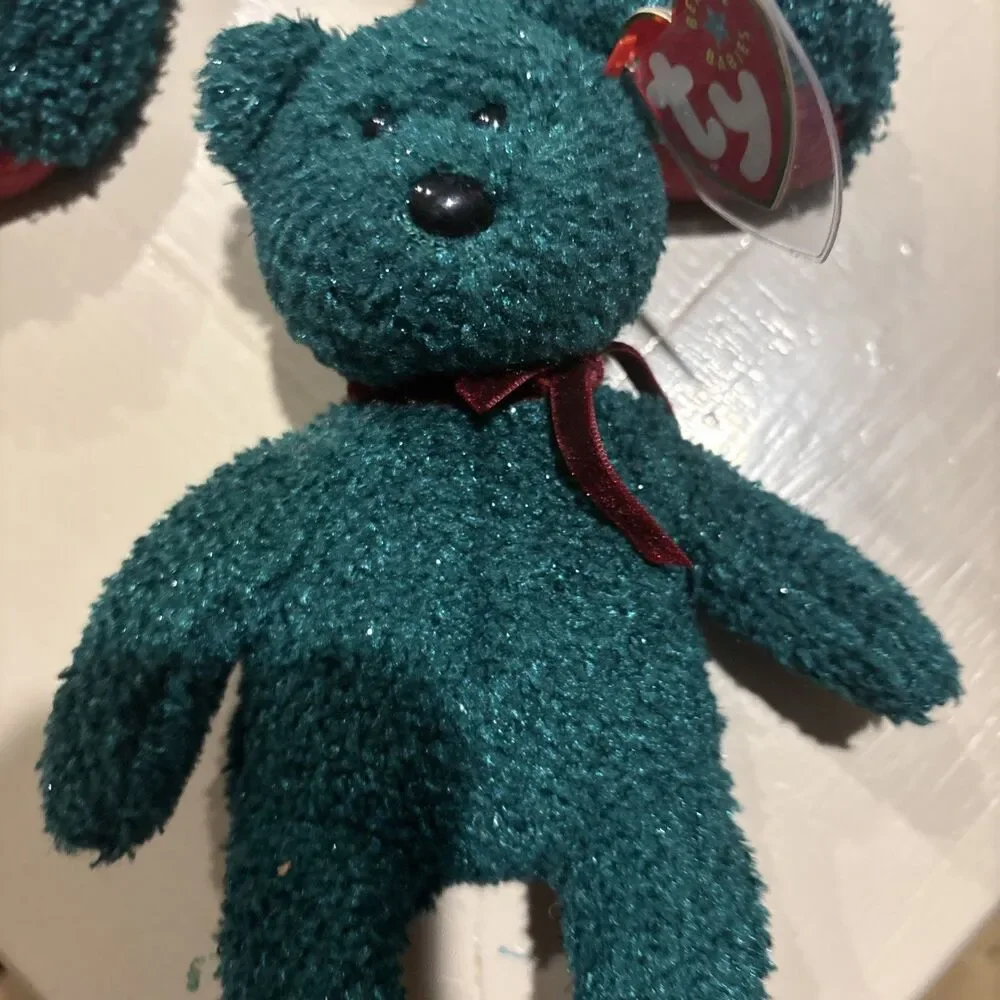 TY Beanie Baby Holiday Teddy 2001 – Large & Medium – Mint w/ Tags